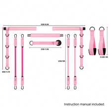 4-Section Adjustable Pilates Bar Set With Resistance Bands, Suitable For Legs, Glutes, Waist, Arms, Squats And Home Fitness, Unisex - Pink - View 8