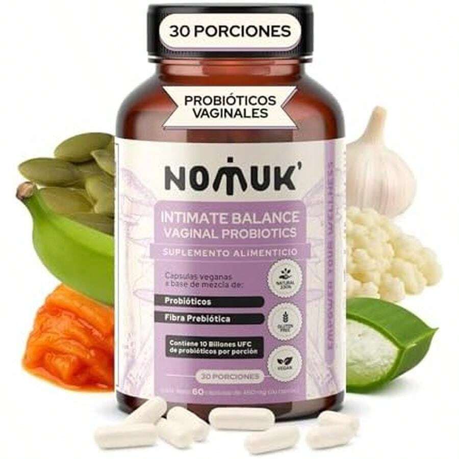 Intimate Balance Vaginal Probiotics Probioticos Vaginales Mezcla 5 Cepas Lactobacillus e Inulina Prebiótica Apoyo Ph Vaginal Equilibrio Femflora 10 Billones  60 Capsulas Veganas 100% Naturales - / - Ver 1
