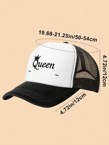 1pc Customized "Queen" Text Children's Truck Mesh Cap, Fashionable Versatile Baseball Hat, Suitable As A Gift, Suitable For Girls' Daily Use - Multicolor - View 5