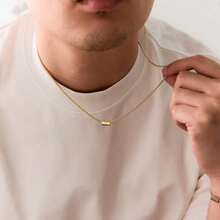 Custom Name Square Tube Necklace Pendant Necklace - Customizable With Initials; Customizable With Best Friends, Family Members, Or Boyfriends/Girlfriends; Suitable For Boyfriends/Girlfriends, Mothers, Fathers; Wedding Gifts, Valentine's Day, Birthday Gifts, Holiday Gifts; Special Valentine's Day Gifts - Multicolored - View 8