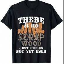 Camiseta de hombre con interesante patrón de madera, regalo para hombres, diseño de cuello redondo, camiseta casual negra de manga corta - Negro - Ver 9