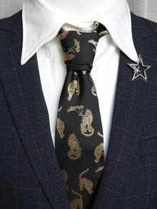 1 chiếc cà vạt họa tiết hổ dệt jacquard, thích hợp cho trang phục thường ngày, đường phố, dự tiệc, làm quà tặng, cá nhân hóa. - Nhiều màu - Xem 12