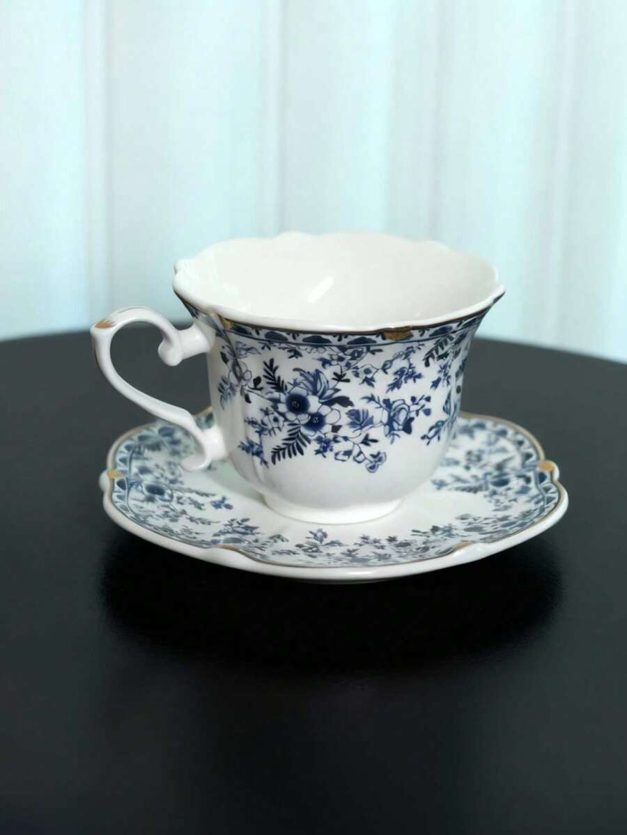 一套复古欧式奢华陶瓷咖啡/茶杯套装,下午茶套装,优雅家居用品 - 彩色 - 查看 1