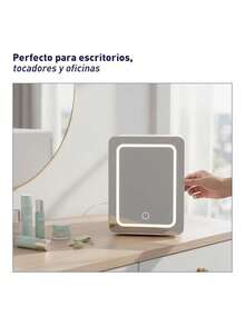 Mini Refrigerador con Espejo LED, Capacidad de 4L, Estante Extraíble y 2 Alturas. Ideal para Skincare y Oficina. Bluelander - Blanco - Ver 4