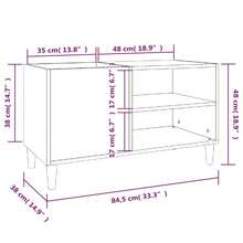 vidaXL Armadio a dischi bianco brillante 84,5x38x48 cm in legno metalmeccanico - Bianco - Visualizzare 8