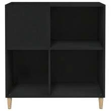 vidaXL Armário de discos 84,5x38x89 cm engenharia madeira preto - Preto - Ver 5