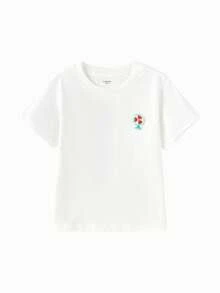 Balabala Unisex Short Sleeve T-Shirt, Classic Round Neck, Breathable Quick-Dry Fabric, Comfortable For Summer Wear - Original White - View 3