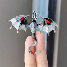 1pc Women's Fashion Enamel Rhinestone Western Dragon Brooch, Exquisite 3D Dragon Versatile Accessory - Dragon Brooch - View 2