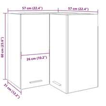 vidaXL Armário suspenso "Lyon" Bois ancien 57 x 57 x 60 cm Bois d'ingénierie - Castanho - Ver 10