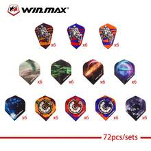 WIN.MAX 72片/套 PET材质飞镖镖翼 - 加厚防碎，高弹性耐磨，专业选手专用，飞行轨迹稳定，风阻小，投掷更精准，通用尺寸，适合比赛和训练 - 彩色 - 查看 2