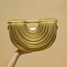 Gold Purse,  Sparkly Party Bags For Holiday Parties, Wedding & Prom, Elegant Evening Purses Perfect To Match Sequin Dresses, Great Gifts For Her, Mom, Teacher,Purses And Bags Women,Bags For Women,Gold Purse For Womenm,Clutch Purse For Women,Carteras,Crossbody Bags For Women,Gold Purse,Valentine's Day New Year - 金色 - 查看 3