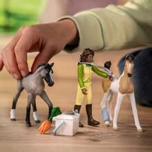 Schleich Horse Club - 7 PC Horse Vet First Aid Kit Playset With 2 Foal Figures Posable Sarah Figurine And Accessories - Farm Animal Veterinarian Set For Girls And Boys - Toys For Ages 5+ 42777lifelike - As Pic - View 3