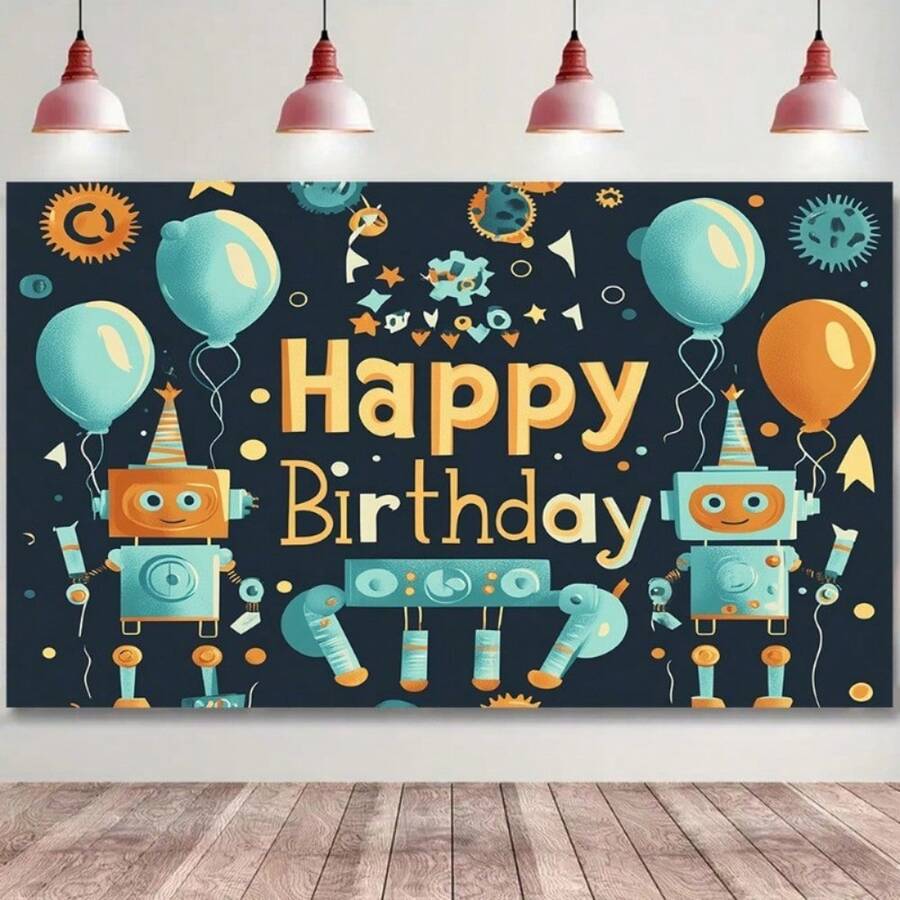Photographic Background Banner Package (1 Piece)-Happy Birthday Theme, Suitable For Shining Party Decoration Of Birthdays, Weddings, Dances And Graduation Ceremonies, Ideal For Holiday Photo Background; Easy-To-Use Decoration, - Multicolor - 4 - View 1