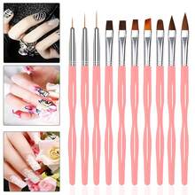 10 Pcs Nail Art Brush Set - Nail Art Design Tools, 3D Builder Nail Gel Brush- Acrylic Nail Drawing Pen- Nail Art Brush For Salon At Home Manicure - Multicolor - View 5