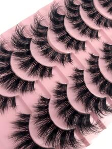 10对D型卷翘俄式假睫毛，交叉式设计，浓密蓬松，适合日常及派对妆容，打造迷人眼妆，可作为情人节礼物。 - 濃密款 - 查看 4