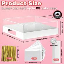 Cake Pop Stand,25 Holes Clear Cake Pops Display Holder,Cake Pop Sticks Kit, Candy Pop Holder,Cake Pop Mold For Party,Wedding,Birthday(White,1-Pack) - trắng - Xem 2