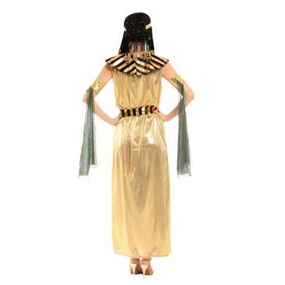 Egyptian Queen Pharaoh Costume, Goddess Golden Dress For Carnival And Valentine's Mystique, Women's Sexy Cleopatra Outfit