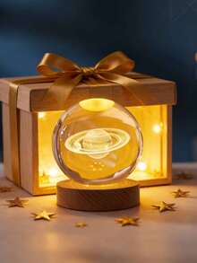 3D Internal-Engraved Crystal Ball Night Light, With Soft Warm Yellow Light That Is Not Dazzling, It Combines Both Lighting Function And Romantic Atmosphere, Suitable As A Bedside Night Light To Create A Cozy Sleep-Enriching Atmosphere. It Is A Gift Suitable For Valentine's Day, Birthday, Anniversary, And Is Compatible With Couples And Students. - Multicolor - View 2
