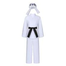 Longwei Kinder Taekwondo Kleidung Cosplay Kostüm Cobra Karate Outfit Taekwondo Trainingsanzug - Weißer Taekwondo-Anzug - Übersicht 2