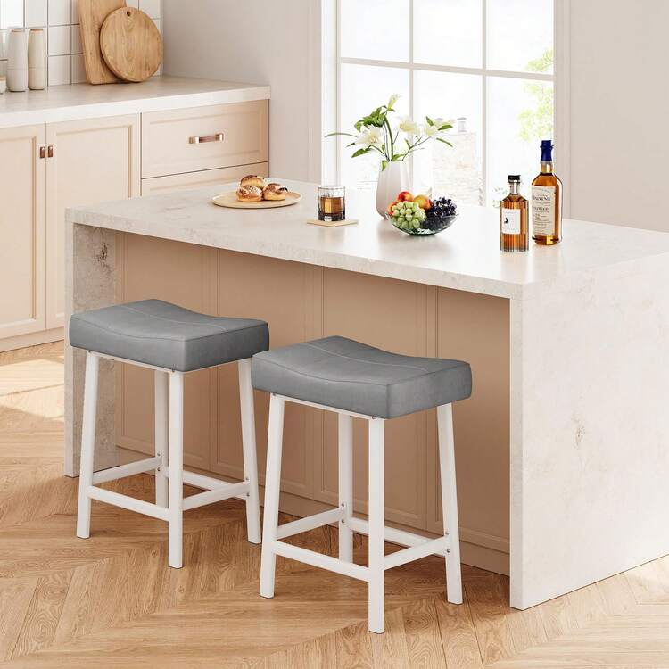 Techigher Barstools - 灰色-2件套 - 查看 2