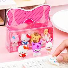 Sanrio 4件套三丽鸥3D橡皮擦，创意惊喜学生男女通用高品质可堆叠橡皮擦，清洁无痕，适合节日、派对、奖品、礼物（随机4件套） - 彩色 - 查看 5