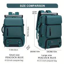 Mochila de viaje para mujer, mochila personal de gran capacidad, mochila aprobada por aerolíneas con compartimento para zapatos, mochila para portátil de 17 pulgadas, bolsa de trabajo, gimnasio y fin de semana, convertible a mochila y bolso de hombro - azul real - Ver 5
