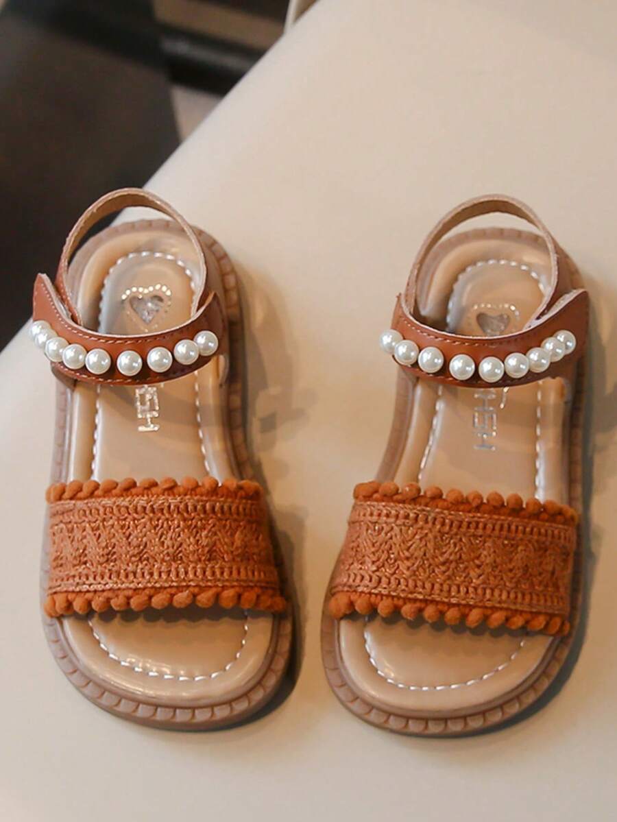 Kids/Teens Studded Flat Sandals, Comfortable Non-Slip Soft Sole - Brown - View 1