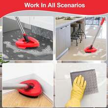 Scrub Brush For O Cedar RinseClean 2 Tank System, Ocedar Scrubber Mop Head, Spin Mop Scrub Brush Head Replacement, 1 Cleaning Clothes &Amp; 2 Pcs Hard Bristle Floor Scrub Brush For Bathroom, Kitchen, Tub - 白色 - 查看 7