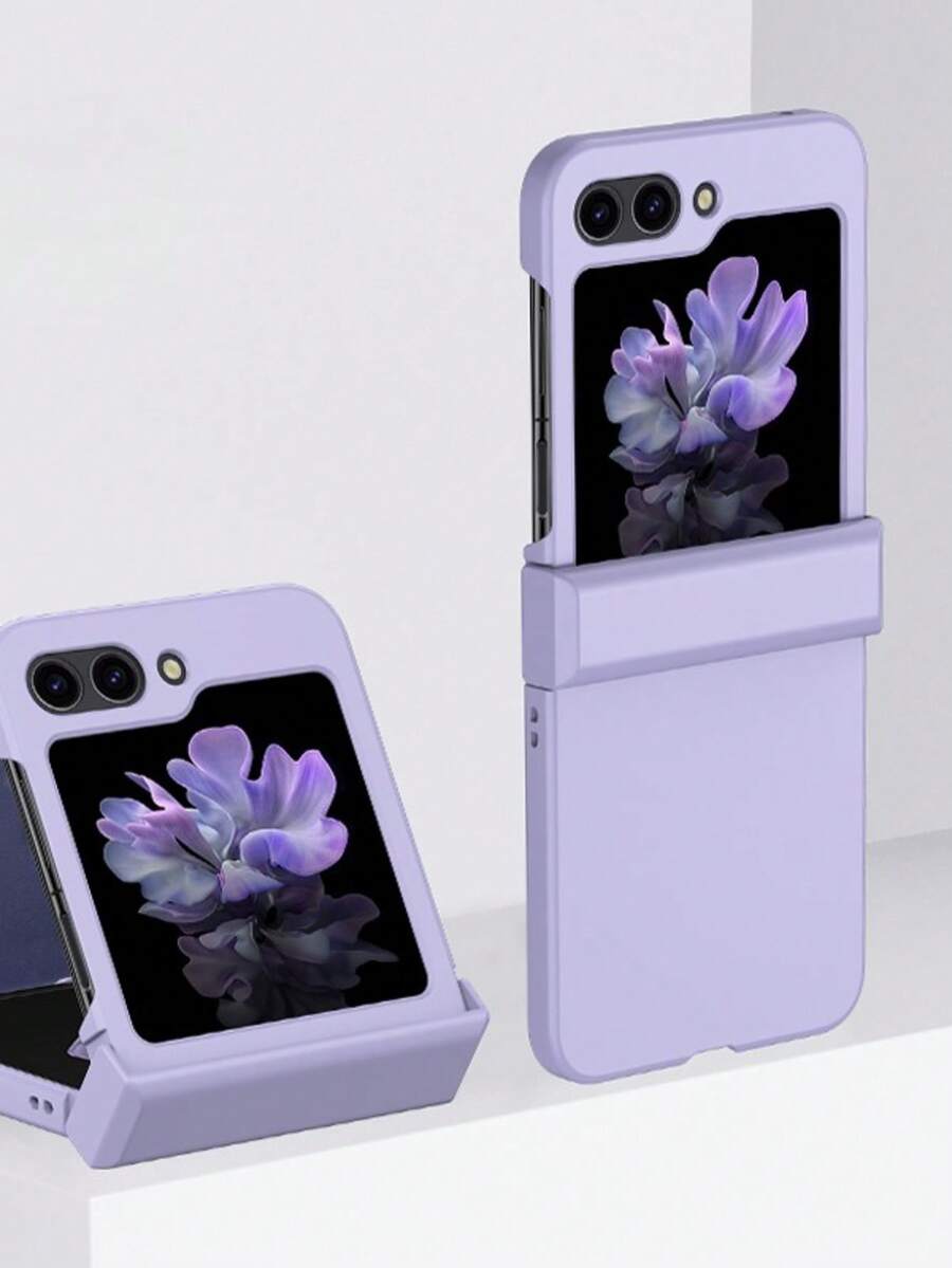 1個純色PC折疊手機殼,防護防摔適用於:SamsungGalaxy Zflip 3/Zflip 4/Zflip 5/Zflip 6/Zflip 7/Zflip 8/ Find N3 Flip/ Find N2 Flip/ Razr 50 Ultra/ Razr 40 Ultra/ Razr 40/ Razr 50/ X Flip - 淡紫色 - 查看 1