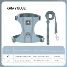 1件猫狗牵引背心式猫胸背带防滑猫胸背带轻便反光宠物胸背带 - 彩色 - 查看 14