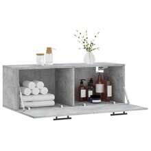 vidaXL Armário mural cinza beton 100x36,5x35 cm engenharia madeira - Cinza - Ver 4
