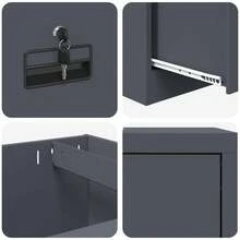 vidaXL Armário de dossiê com gaveta 44 x 50 x 106,5 cm antracite - Cinza - Ver 8