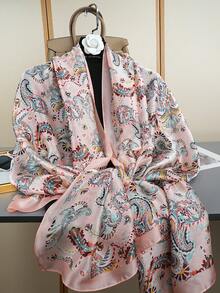 1pc Fashionable Outdoor Shawl Scarf, New Printed Scarf, Luxury Neckerchief 85*180CM, Women Silk Scarf - Multicolor - View 9