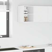 vidaXL Armoire suspendue Blanc 30 x 29,5 x 40 cm Bois d'ingénierie - Blanc - Voir 1