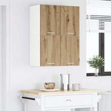 vidaXL Armoire suspendue 2 pcs Chêne Artisan et Blanc 60 x 31 x 40 cm - Tabac - Voir 4