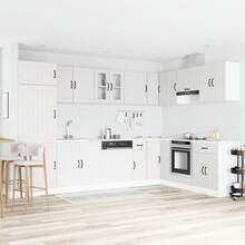 vidaXL Armoire de cuisine avec rangement Lucca Blanc 80 x 46 x 81,5 cm - Tabac - Voir 1