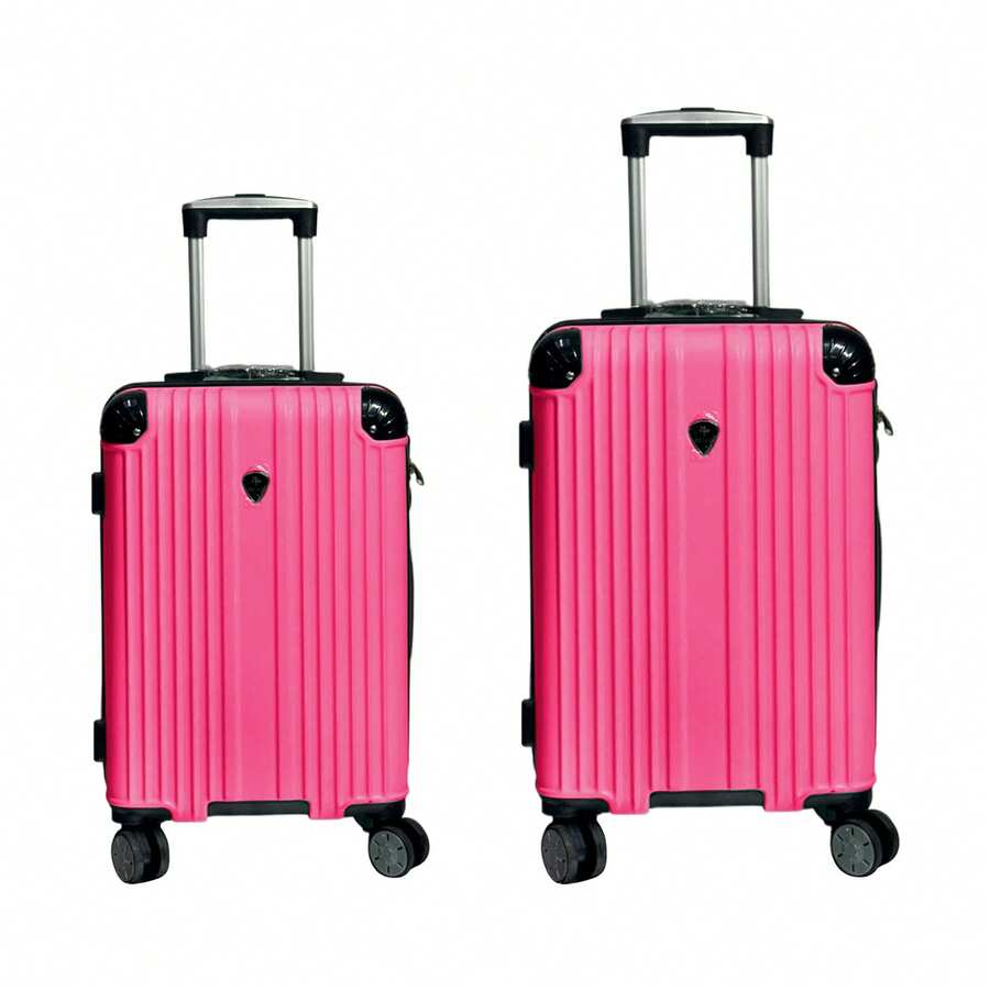 2pz Kit Maletas Viaje Avión 18+20 Pulgadas Carry on 10kilos Con Candado De Ruedas 360 - Rosa - Ver 1