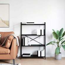 vidaXL Étagère Chêne noir 80 x 30 x 120 cm Bois d'ingénierie - Noir - Voir 4