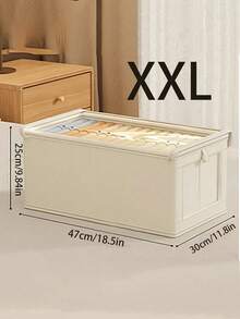 Foldable Clothes And Blanket Storage Bag, Storage Box With Transparent Window And Handle, Reinforced Foldable Linen Storage Basket, Fabric Can Be Placed On Wardrobe Storage Rack, Large Clothing Storage Box For Bedroom, Closet