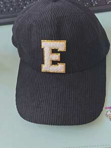 1pc Thick Children's Hip Hop Hat, A-Z Letter Baseball Cap, Adjustable Unisex Kids Outdoor Sunshade Hat, Bone White, 9-14 Years - Black - View 10