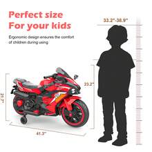 2 Wheels 12V Electric Battery Powered Motor Bike ,Kids Ride On Motorcycle,  Motorcycle For Children, LED Light-Emitting, Music, PU Seat, Support Up To 110lbs, Top Speed: 4Mph, Best Gift For Children,Red - Đỏ - Xem 6