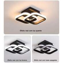 One-Piece Indoor Pendant Light, Double-Sided Ceiling Light, 3000K-6000K, Suitable For Hallways, Staircases, Balconies, Terraces, Living Rooms, And Kitchens. - Black - View 8