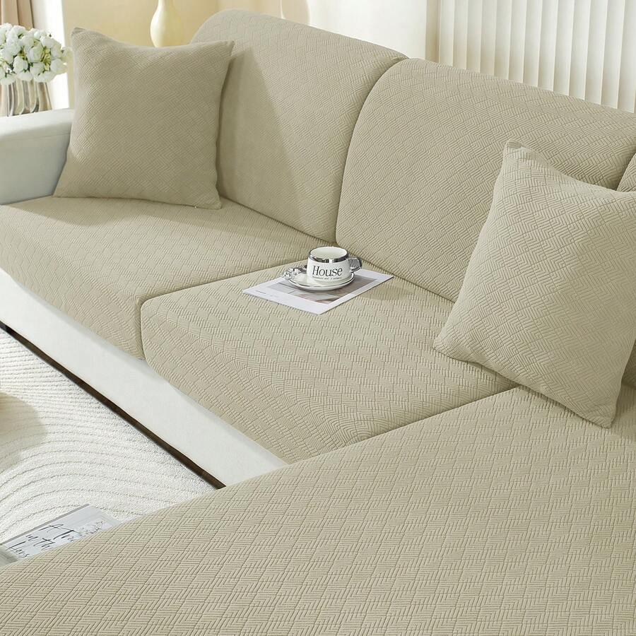 YSTYLE Sarung Jok Sofa Peregangan, Sarung Bantal Sofa, Sarung Jok Sofa, Sarung Bantal Sofa Universal, Sarung Bantal Kursi Sofa - Khaki - View 1