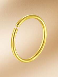 CIZME 1 pieza Anillo de nariz con forma de L chapado en oro de 18K, 20G, joyería de piercing de nariz con pendiente de circonita cúbica para fiesta de Ramadán - Dorado - Ver 7