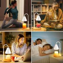 1PC Adjustable Height Candle Warmer Lamp With Timer & Dimmer, EU Plug Metal Candle Light Warmer, Smoke-Free Wax Melter For Bedroom Christmas Gifts, Mother's Day Gifts, Valentine's Day Gifts(Includes 2 Light Bulbs) - EU C Type Plug(220-240V) - View 10