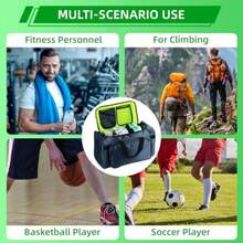 bolsa deportiva para viajes con 3 divisores ajustables para 4 pares de zapatos bolsa deportiva al aire última intervensión de 30 litros/bolsa de gimna con hombro desmontable blanco - Caqui - Ver 5