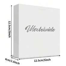 Elegant Matte White Decorative Wooden Box With 'Worldwide' Stylish Cursive Embossed Text - Minimalist Sleek Design For Polished Global Audience, Ideal Gift Box With Clean Straight Edges And Subtle Shine - White - View 5