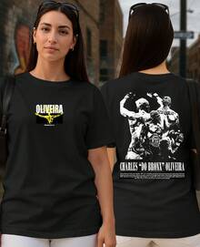 Unisex T-Shirt Featuring Fighter Charles Oliveira Do Bronx, Brazilian MMA Champion, Martial Arts Sport. - màu đen - Xem 2