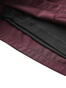 Quần lót 2 trong 1 cỡ lớn dành cho nữ, màu trơn, cạp chun, thích hợp mặc khi chạy bộ, chơi thể thao, tập yoga, thể dục, mùa hè. - Màu Đỏ Sâu - Xem 7