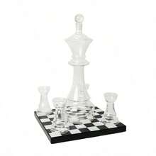 Connoisseur Creations Glass Chess Decanter And Rook Glasses With Chessboard Base - 1 - View 7